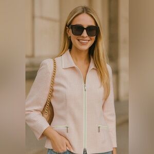 Tribella Women's Pink Gingham Blazer🌷🤍✨